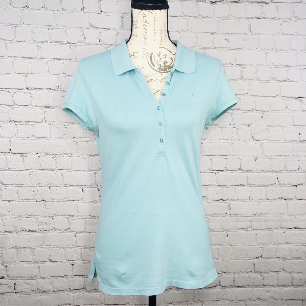 Aeropostale Aero polo T-shirt large light aqua